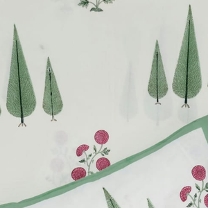 Parure de draps en coton pur de qualité supérieure, imprimée à la main avec motifs floraux, taille King 108x90 pouces, douce, respirante, teinture non toxique, pour hôpital et usage domestique général - Product Image 2