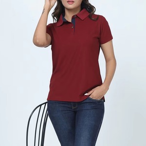 Polo de golf respirant OEM pour femme, chemises de tennis vierges personnalisées pour femme, hauts à col à manches courtes pour femme en gros, direct usine - Product Image 3