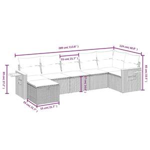 Grand ensemble de canapés de jardin en rotin PE gris avec housses amovibles - Product Image 4