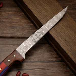 Couteau à fileter artisanal haut de gamme en acier Damas de 13 pouces, manche en bois Pakka, ambidextre, multi-usages, pour le camping en plein air, cadeau - Product Image 4