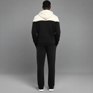 Chándal de invierno con capucha para hombre, 100% algodón polar estampado, OEM/ODM, de dos tonos, estilo urbano, cómodo, con cordón ajustable, estilo hip hop. - Product Image 5