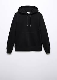 Custom Men's Streetwear Hoodie - High Quality 100% Cotton <b>Fleece</b> Plain <b>Black</b> Pullover with Pocket - Product Image 2