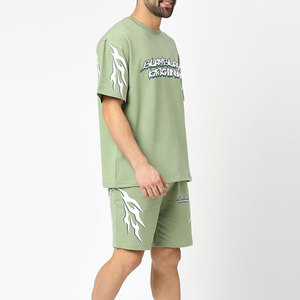 Comfortable 100% Cotton Formal Summer Set for Men's Best Quality Customized T-Shirts and Shorts Wholesale Price - Product Image 2