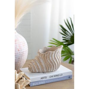 Fioriere e fioriere 9x5.5x5.7 \ "texture Beige sabbia e conchiglia di cemento - Product Image 1