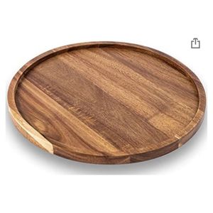Plateau de service en bois d'acacia fait main avec poignées |   Grand plateau rectangulaire en bois pour table basse, cuisine, décoration de la maison - Product Image 5