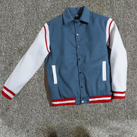Nouvelle veste de baseball de style universitaire tendance bleu et blanc pour homme, design automne-hiver, décontractée