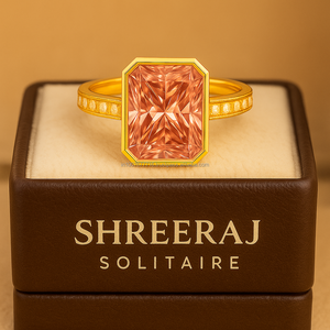 100% Original Pink Radiant Moissanite Bezel Diamond Wedding Party Ring High Quality 14K Gold 925 <b>Silver</b> Yellow Gold Side Pave - Product Image 2