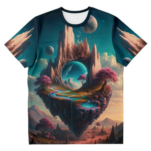 T-shirts décontractés pour hommes, coupe classique, à manches courtes, col rond, 100 % polyester tricoté, impression par sublimation personnalisée en gros - Product Image 3