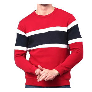 เสื้อสเวตเชิ้ตคอกลมผู้ชายแบบขายส่ง สีตัดต่อ ยูนิเซ็กซ์ ผ้าฝ้าย 100% รับทำโลโก้ ทรงหลวม รับผลิตแบบ OEM แขนยาว ระบายอากาศได้ดี - Product Image 1