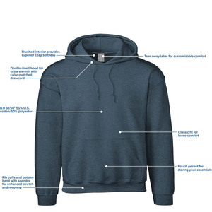 Vêtements d'hiver, MOQ faible, sweats à capuche personnalisés surdimensionnés, unis, vierges, pour hommes, pull-over, vente en gros, respirants, grandes tailles, sweats à capuche et sweat-shirts pour hommes - Product Image 4