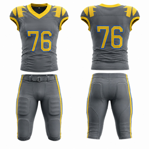 Service de conception personnalisée gratuit pour maillots de football américain en mesh, t-shirts pour supporters, ensemble de maillots de football américain à col en V - Product Image 1