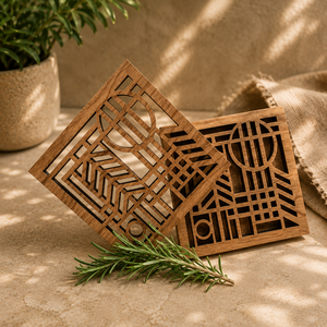 Halloween Pumpkin Laser Cut Solid Wood Coaster Handcrafted Heat Resistant Drink Mat Rustic <b>Table</b> <b>Protector</b> Coffee Tea - Product Image 3
