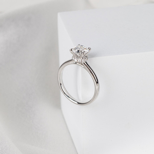 Anillo de Compromiso con Diamante Cultivado en Laboratorio de 1 Quilate, Certificado por IGI, Color F, Claridad VVS2, Corte Brillante Redondo Ideal, Diamante CVD, Oro Blanco de 14K - Product Image 4