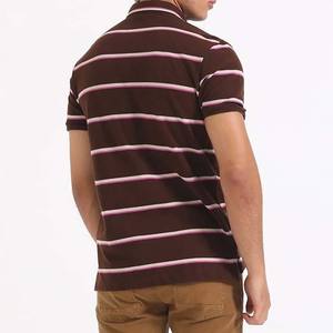 Polo de punto trenzado a rayas para hombre, prendas de punto de algodón premium, ropa informal de manga corta, polos para hombre en venta - Product Image 6