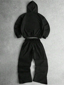 Ensemble de survêtement unisexe en polaire, sweat-shirt et pantalon de jogging personnalisés, vêtements de sport d'hiver chauds, respirants et de qualité supérieure - Product Image 2