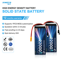 Batterie au lithium-ion rechargeable haute énergie XINGTO LiNiMnCoO2 semi-solide 6S 12S 14S 18S 24S 22000mah 275Wh/kg pour drone UAV