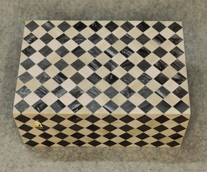 Moroccan Style Wooden <b>Jewelry</b> <b>Box</b> Set With Blue Lattice Pattern 2 Layer Storage With Lid Rectangle Shape - Product Image 5