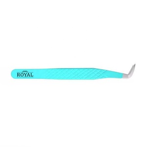 Pinzas Royal Tweezers Nuevas de Acero Inoxidable Clásicas para Extensión de Pestañas, Punta Larga de 65 Grados, Punta Angulada Lisa, Antimagnéticas - Product Image 4