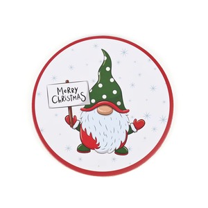 Christmas Gnome MDF Craft Handmade <b>Coasters</b> Set <b>Cork</b> Backed 9cm Diameter 5mm Thick Modern Design Drink Gift Home Decor REHMAN - Product Image 5