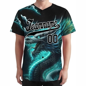 Maillot de baseball sublimé élégant avec fermeture boutonnée intégrale et look d'équipe sportive professionnelle - Product Image 3