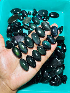 Aquaprase arc-en-ciel, pierre précieuse naturelle, polie des deux côtés, cabochon fait main, cristal de guérison pour bijoux - Product Image 3