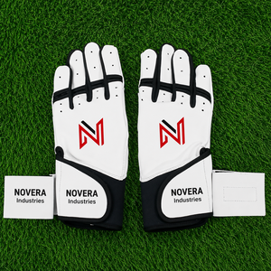 ถุงมือตีเบสบอลคุณภาพสูง หนังคาบราตตาแท้ 100% ออกแบบโลโก้ได้ตามต้องการ NOVERA INDUSTRIES สำหรับมืออาชีพ ปิดด้วยแถบตีนตุ๊กแก - Product Image 5