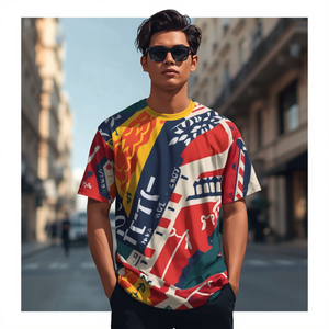 Camiseta Moderna para Hombre, de Algodón, Manga Corta, con Diseño Gráfico, Personalización OEM ODM - Product Image 1