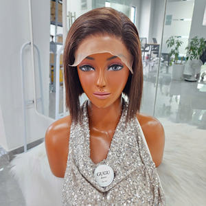 Peluca Bob de Cabello Humano, Pelucas Frontales de Cabello Humano Pre-Arrancadas y Pre-Cortadas, 100% Cabello Real Vietnamita, Pelucas Sin Pegamento para Mujeres Negras, Color Negro - Product Image 1