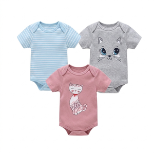 Sunnozy 2026 Nuevo Pelele de Algodón con Estampado Animal para Bebés Niños, Colores Mezclados, Verano, Botones, Manga Corta, Tejido - Product Image 5