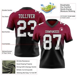 Maillot de football américain entièrement sublimé en polyester interlock, uniforme d'équipe personnalisé, respirant, fournisseur OEM ODM - Product Image 2