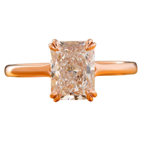 Anillo de compromiso de 2.00 CT con corte radiante, cultivado en laboratorio, oro amarillo de 14K, VVS1 VS2 DEF, solitario con engaste de puntas, buena claridad - Product Image 1