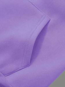 Sudadera con Capucha Morada para Mujer, Color Sólido, Manga Larga, Informal, de Algodón Tejido, con Bolsillos, para Otoño - Product Image 5
