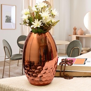 Jarrón de cobre martillado estilo Anatolia con asas, decoración para el hogar de estilo mediterráneo - Product Image 4