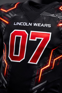 Uniforme de football américain personnalisé, maillot d'équipe sublimé, maille respirante de haute qualité, 100% polyester, manches courtes, antibactérien - Product Image 5