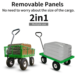 Chariot de jardin en métal, plastique et caoutchouc robuste, mécanisme de déchargement breveté pour le transport de paillis, de terre, de bois de chauffage GARPYC000 - Product Image 2