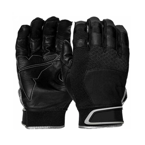 ถุงมือตีเบสบอลสำหรับผู้ใหญ่ FIT CHAMP แบบสวมได้ทั้งสองมือ ปิดด้วยแถบตีนตุ๊กแก วัสดุสแปนเด็กซ์ระบายอากาศได้ดี จับกระชับมือ ไม่ลื่น สีดำ - Product Image 2