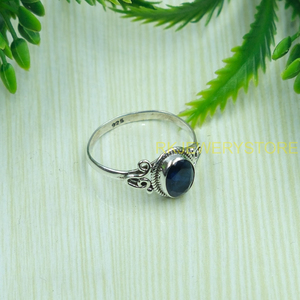 Anillo de Zafiro Azul Natural, Plata de Ley 925, Anillo Minimalista con Piedra Azul, Anillos de Compromiso para Mujer, Joyería de Regalo para Mujer - Product Image 2