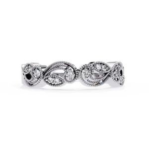 Bague unisexe en or massif 10K 14K 18K avec diamant de laboratoire serti en forme de corde infinie tressée, certifiée IGI, idée cadeau de bijoux fins - Product Image 1