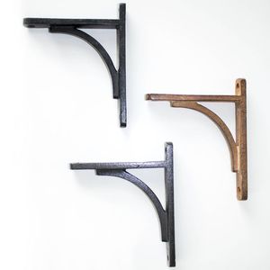 Antique Style Iron Shelf Bracket Designed for <b>Rustic</b> Wooden <b>Shelves</b> Farmhouse Interior and Vintage Wall Decoration - Product Image 1
