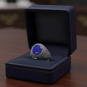 Blue Sapphire <b>Mens</b> <b>Ring</b> 925 Sterling Silver Handmade Vintage Gemstone Jewelry Statement <b>Ring</b> Gift For Him - Product Image 3