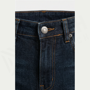 Jean en denim coupe droite délavé foncé pour homme, taille haute, coupe slim, en coton, style décontracté, pantalon d'automne - Product Image 5