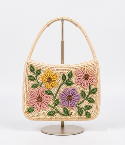 Magnifique sac à bandoulière artisanal perlé, couleur unie, design durable, idéal pour les voyages et les tendances de la mode moderne - Product Image 1