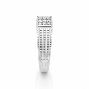 925 Sterling <b>Silver</b> Geometric Micro Pave Cubic Zirconia Band <b>Ring</b> for <b>Men</b> Wedding Party High Polish Finish - Product Image 3