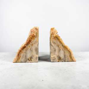 Premium Petrified Wood <b>Bookends</b> Natural Fossil Stone Decorative <b>Bookends</b> - Product Image 6