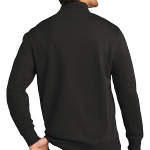 Men's Quarter Zip Sweatshirt Solid <b>Black</b> Regular Fit 100% Cotton <b>Fleece</b> Casual Stand Collar Pocket Design - Product Image 6