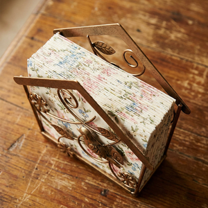 Porte-serviettes élégant avec motif d'oiseaux et de feuilles, support décoratif pour serviettes de table avec design nature oiseaux et feuilles pour table à manger et cuisine - Product Image 6