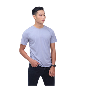 Vinh Hung Vietnam personnalisé OEM ODM impression de haute qualité hommes décontracté à manches courtes T-Shirts 100% coton respirant sans col - Product Image 1
