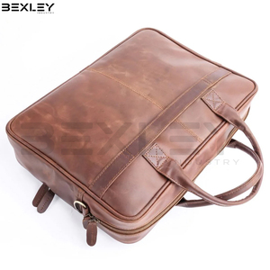 Sac à bandoulière en cuir marron vintage durable pour homme, mallette d'affaires avec fermeture éclair, idéal pour la vente en gros - Nouveauté 2026 - Product Image 5