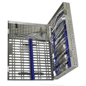 Kit d'instruments pour implants dentaires avec outils de greffe osseuse, pinces, détartreurs, seringue, étui bleu, ensemble chirurgical manuel - Product Image 3