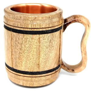 Wood Coffee <b>Mug</b> Wholesale Handmade Wooden Tea Cup Eco Friendly <b>Reusable</b> Drinkware OEM Custom Logo Supplier - Product Image 2